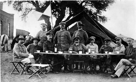 The colonizers behind the horrors in 1904. Von Trotha is the furthest left standing. Photo: Wikimedia Commons